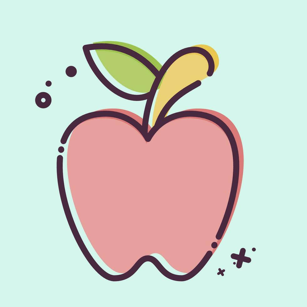 Icon Apple. related to Fruit and Vegetable symbol. MBE style. simple design editable. simple illustration vector