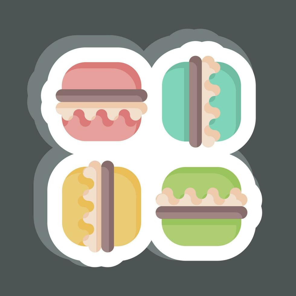 Sticker Macaron. related to France symbol. simple design editable. simple illustration vector