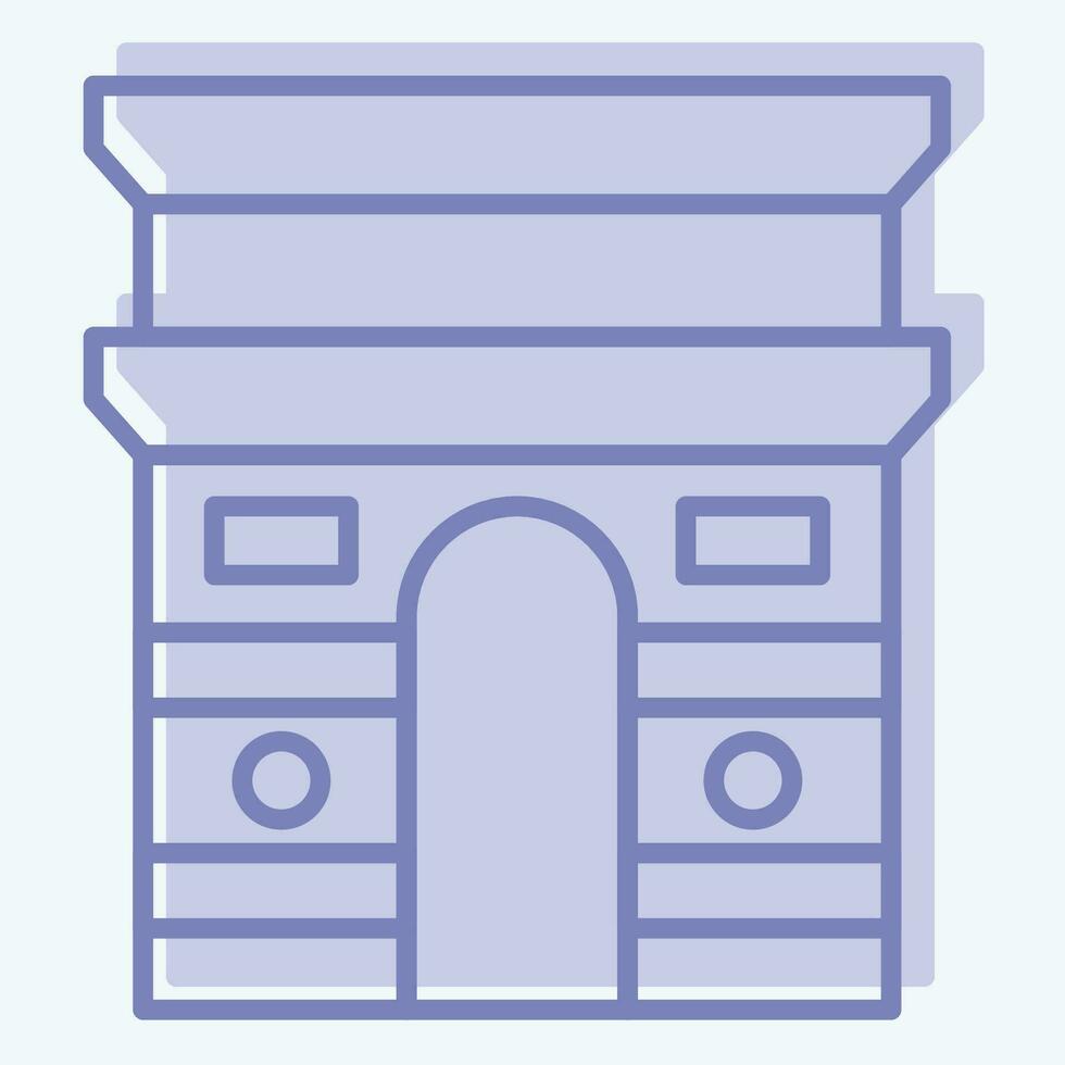 Icon ARC De Triomphe. related to France symbol. two tone style. simple design editable. simple illustration vector