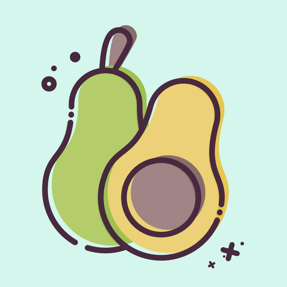 Icon Avocado. related to Fruit and Vegetable symbol. MBE style. simple design editable. simple illustration vector