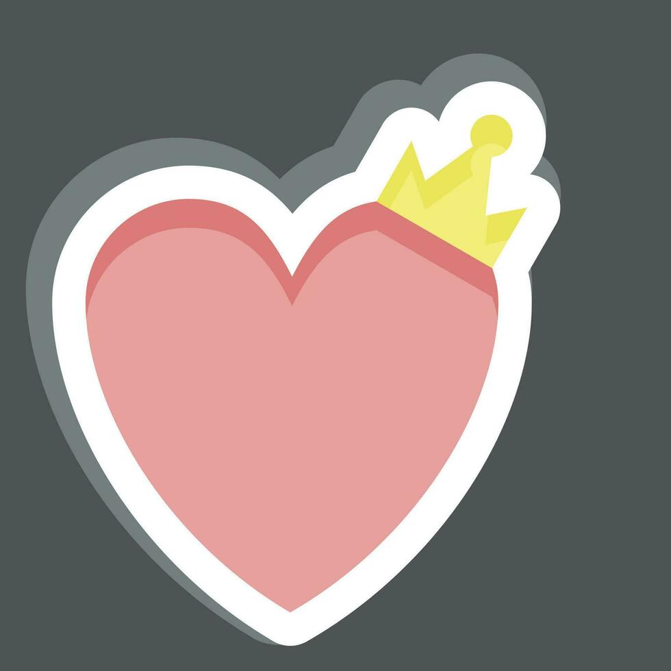 Sticker Love King. related to Valentine Day symbol. glyph style. simple design editable. simple illustration vector