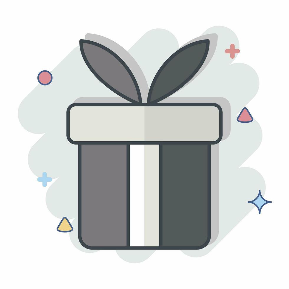 Icon Gift Love. related to Valentine Day symbol. comic style. simple design editable. simple illustration vector