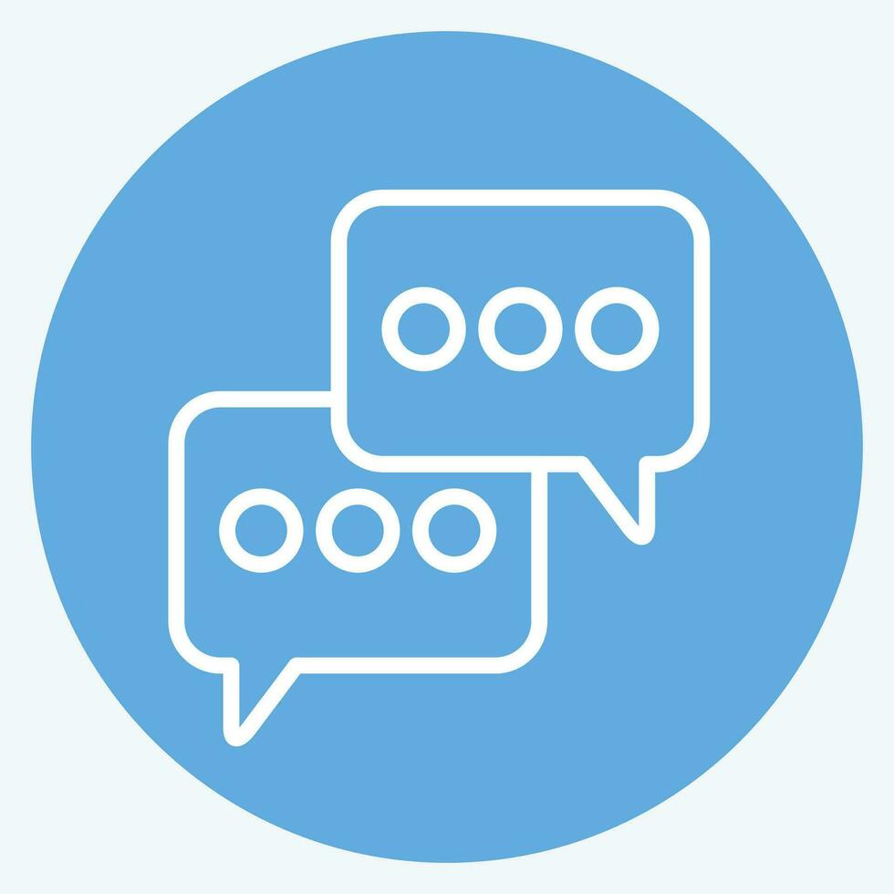 Icon Chat. related to Communication symbol. blue eyes style. simple design editable. simple illustration vector