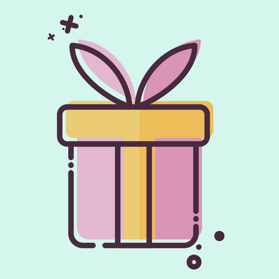 Icon Gift Love. related to Valentine Day symbol. MBE style. simple design editable. simple illustration vector