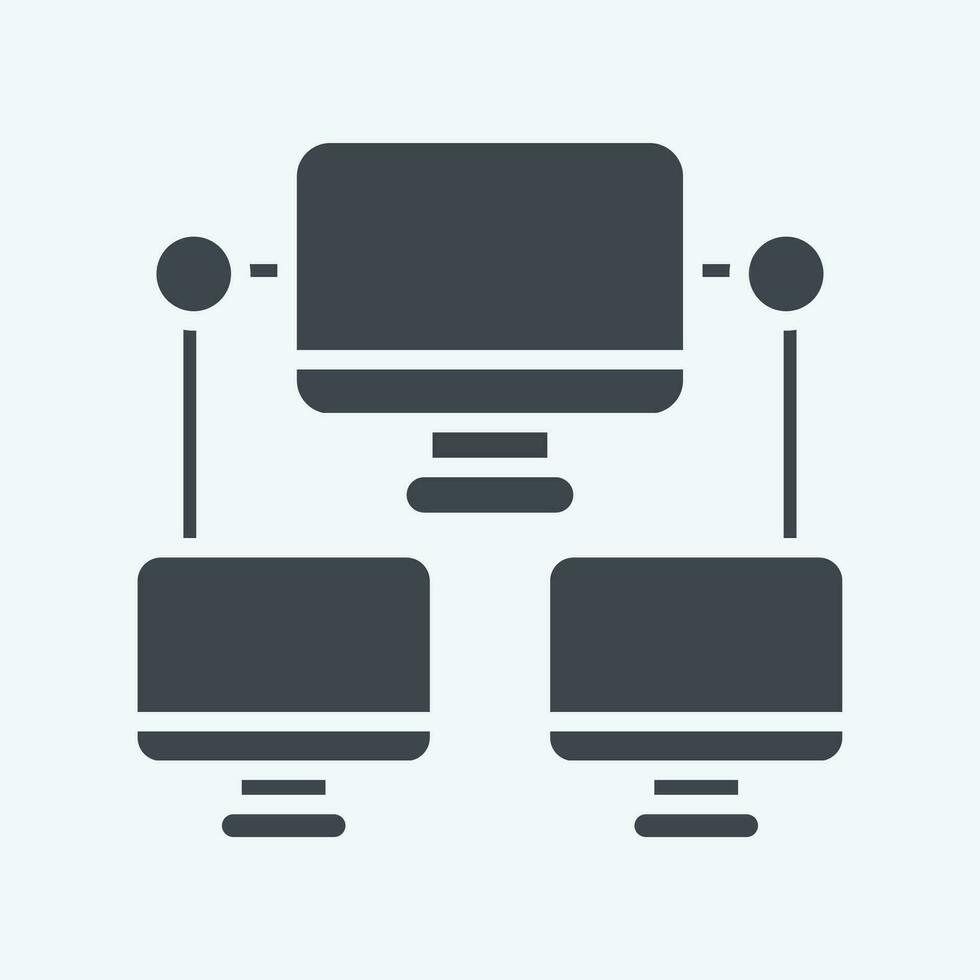 Icon Connection Computer. related to Communication symbol. glyph style. simple design editable. simple illustration vector