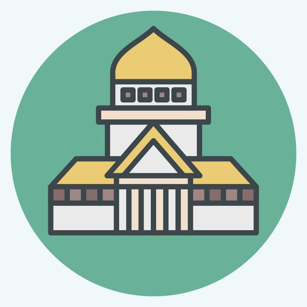 Icon Museum. related to France symbol. color mate style. simple design editable. simple illustration vector