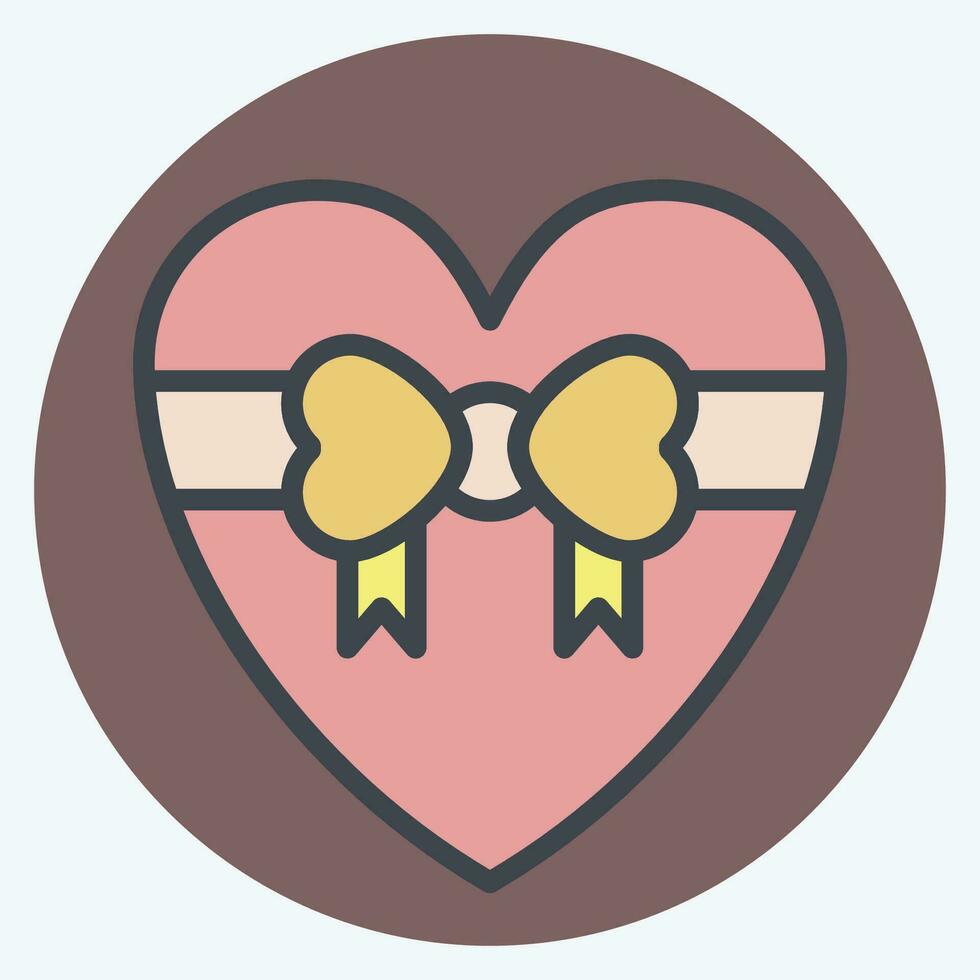 Icon Gift. related to Valentine Day symbol. color mate style. simple design editable. simple illustration vector