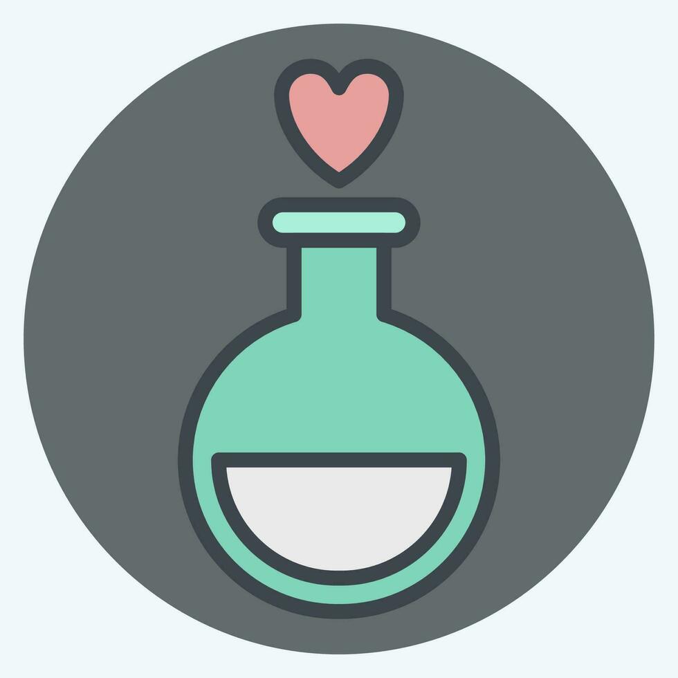 Icon Love Potion. related to Valentine Day symbol. color mate style. simple design editable. simple illustration vector