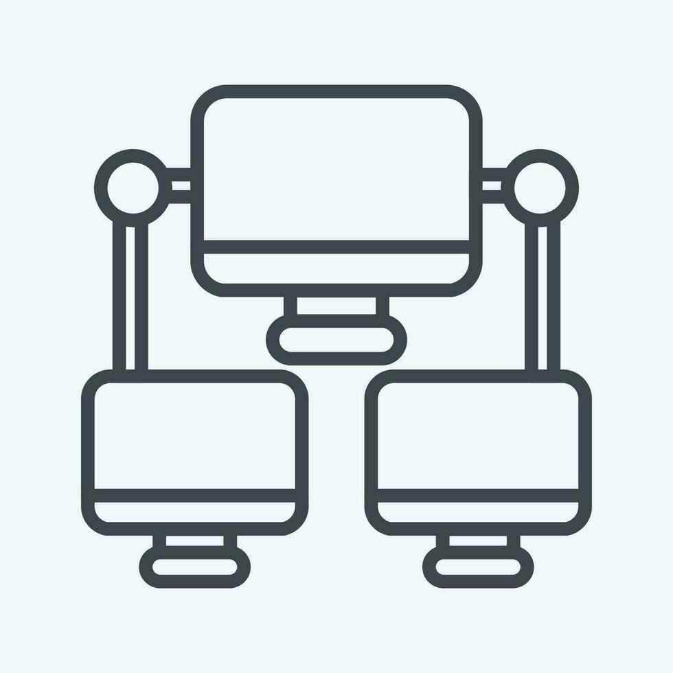 Icon Connection Computer. related to Communication symbol. line style. simple design editable. simple illustration vector
