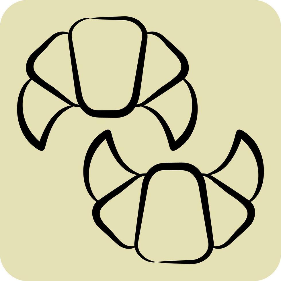Icon Croissant. related to France symbol. hand drawn style. simple design editable. simple illustration vector