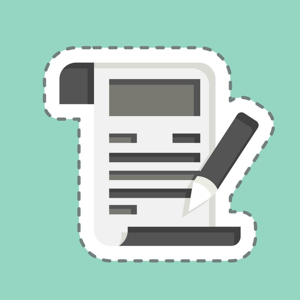 Sticker line cut Writing. related to Communication symbol. Communication. simple design editable. simple illustration vector