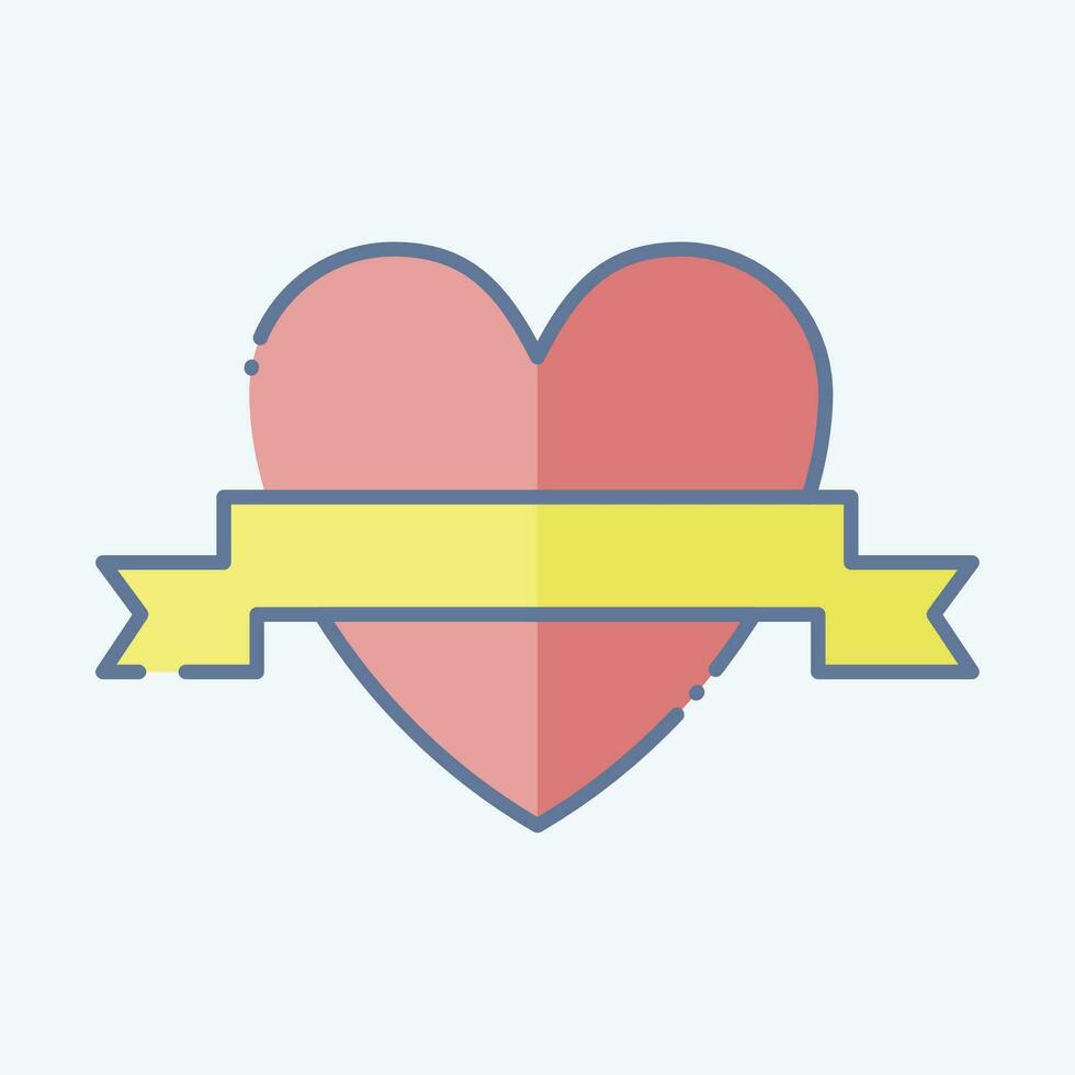 Icon Love. related to Valentine Day symbol. doodle style. simple design editable. simple illustration vector