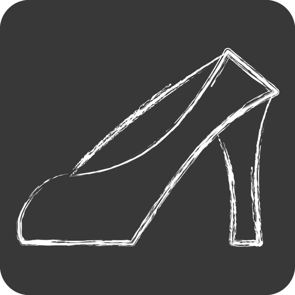 Icon High Heels. related to France symbol. chalk Style. simple design editable. simple illustration vector