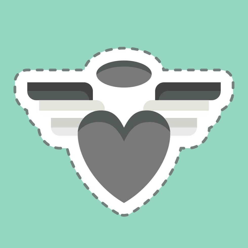 Sticker line cut Angle. related to Valentine Day symbol. simple design editable. simple illustration vector