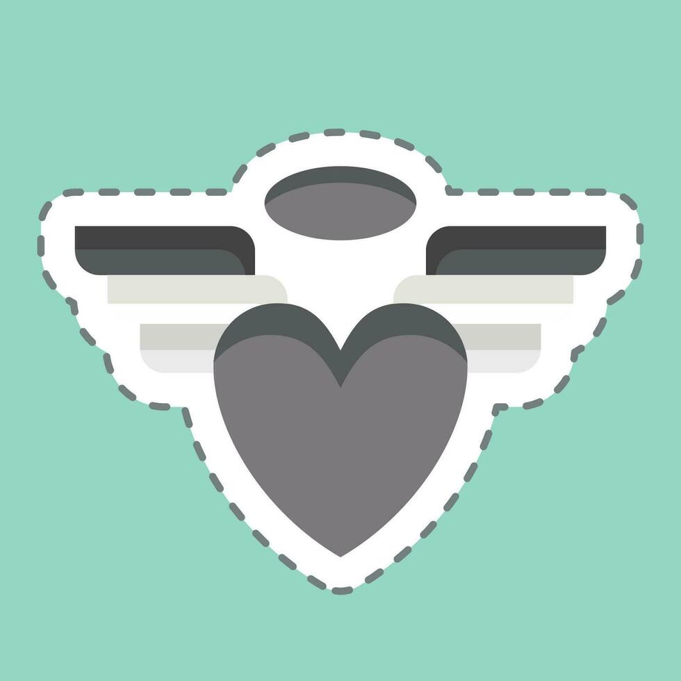 Sticker line cut Angle. related to Valentine Day symbol. simple design editable. simple illustration vector