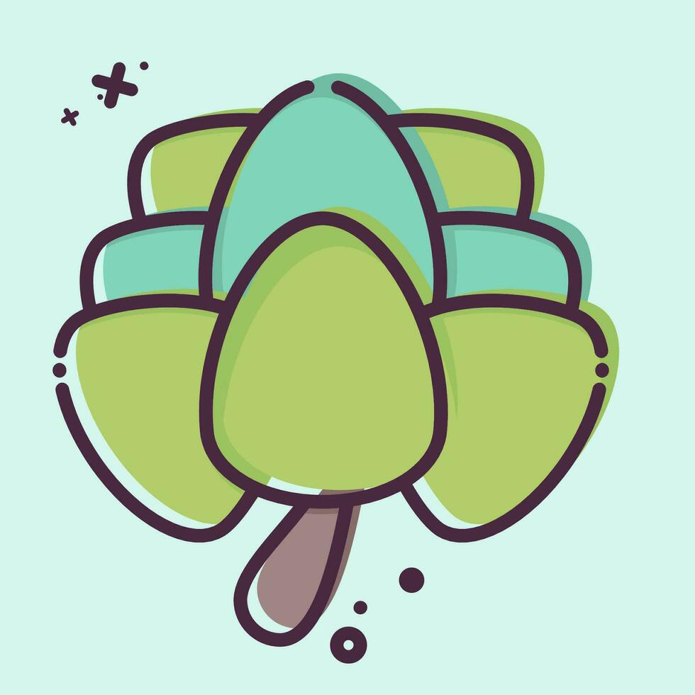 Icon Artichoke. related to Fruit and Vegetable symbol. MBE style. simple design editable. simple illustration vector