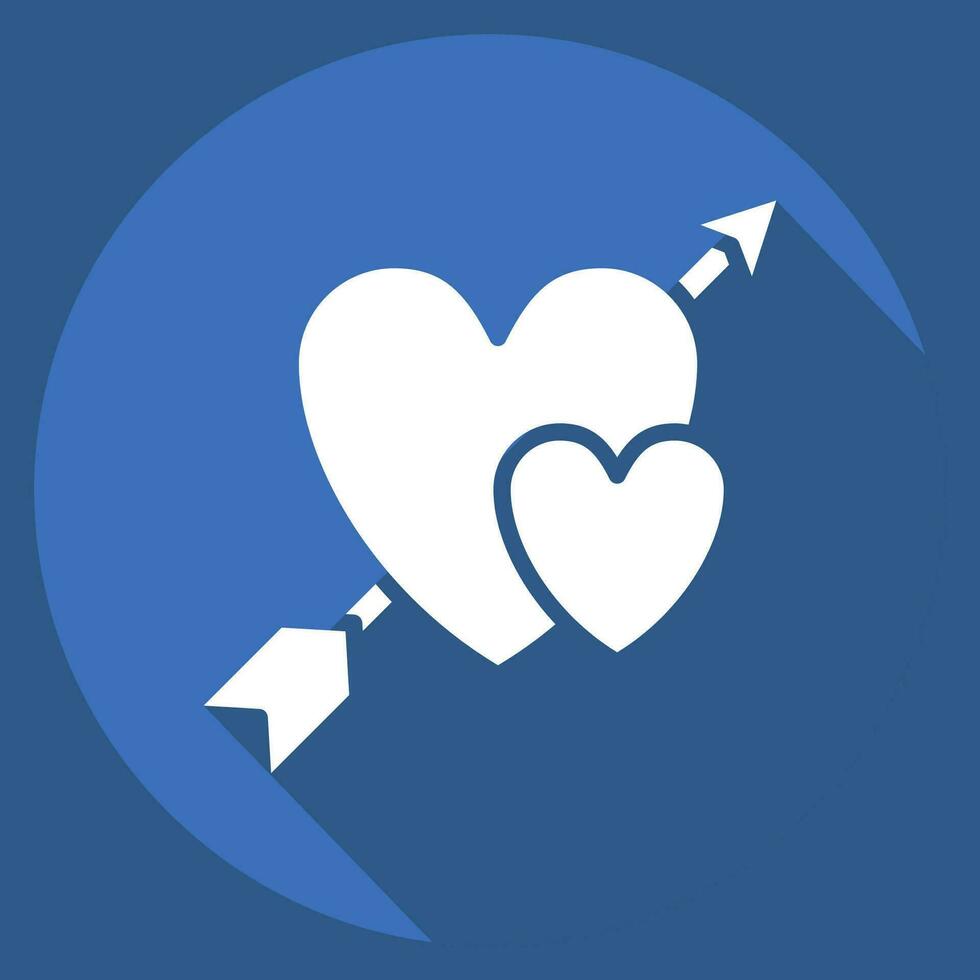 Icon Cupid. related to Valentine Day symbol. long shadow style. simple design editable. simple illustration vector