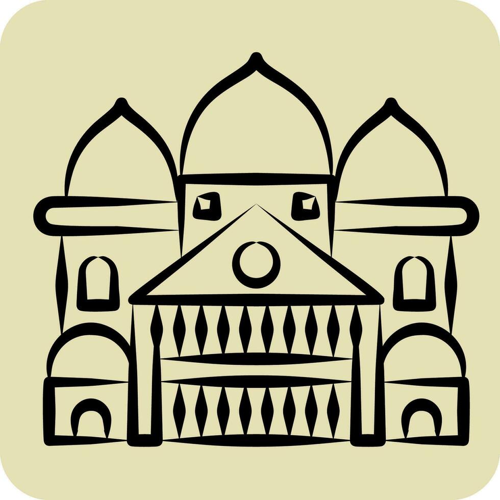 Icon Sacre Coeur. related to France symbol. hand drawn style. simple design editable. simple illustration vector