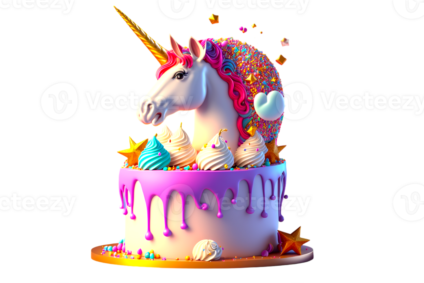 3d realistic cake ai generated png