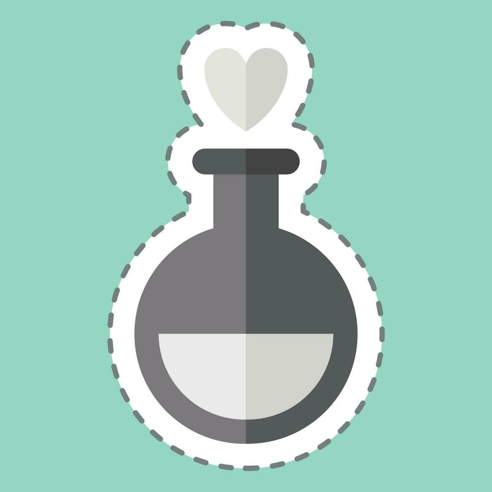 Sticker line cut Love Potion. related to Valentine Day symbol. simple design editable. simple illustration vector