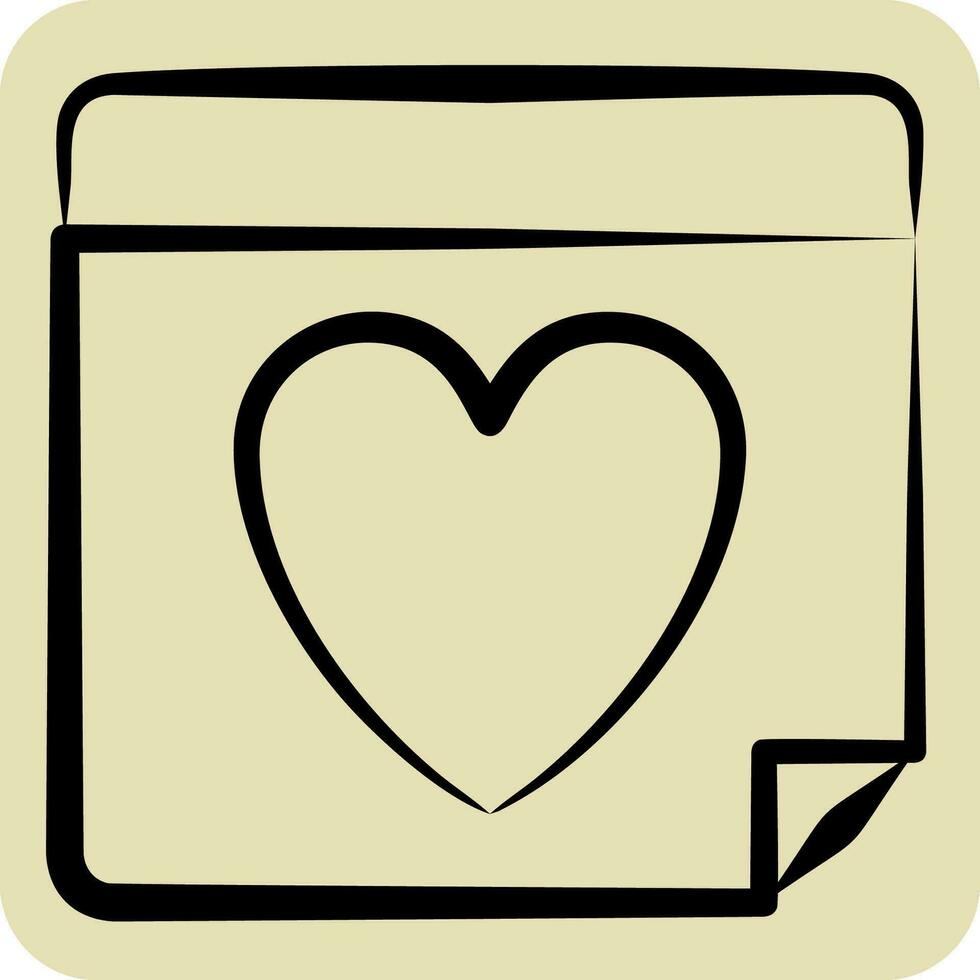 Icon Valentines Day. related to Valentine Day symbol. hand drawn style. simple design editable. simple illustration vector