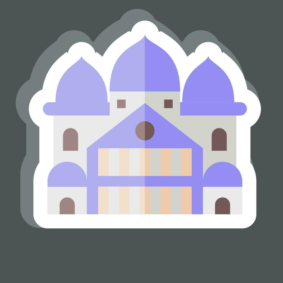 Sticker Sacre Coeur. related to France symbol. simple design editable. simple illustration vector