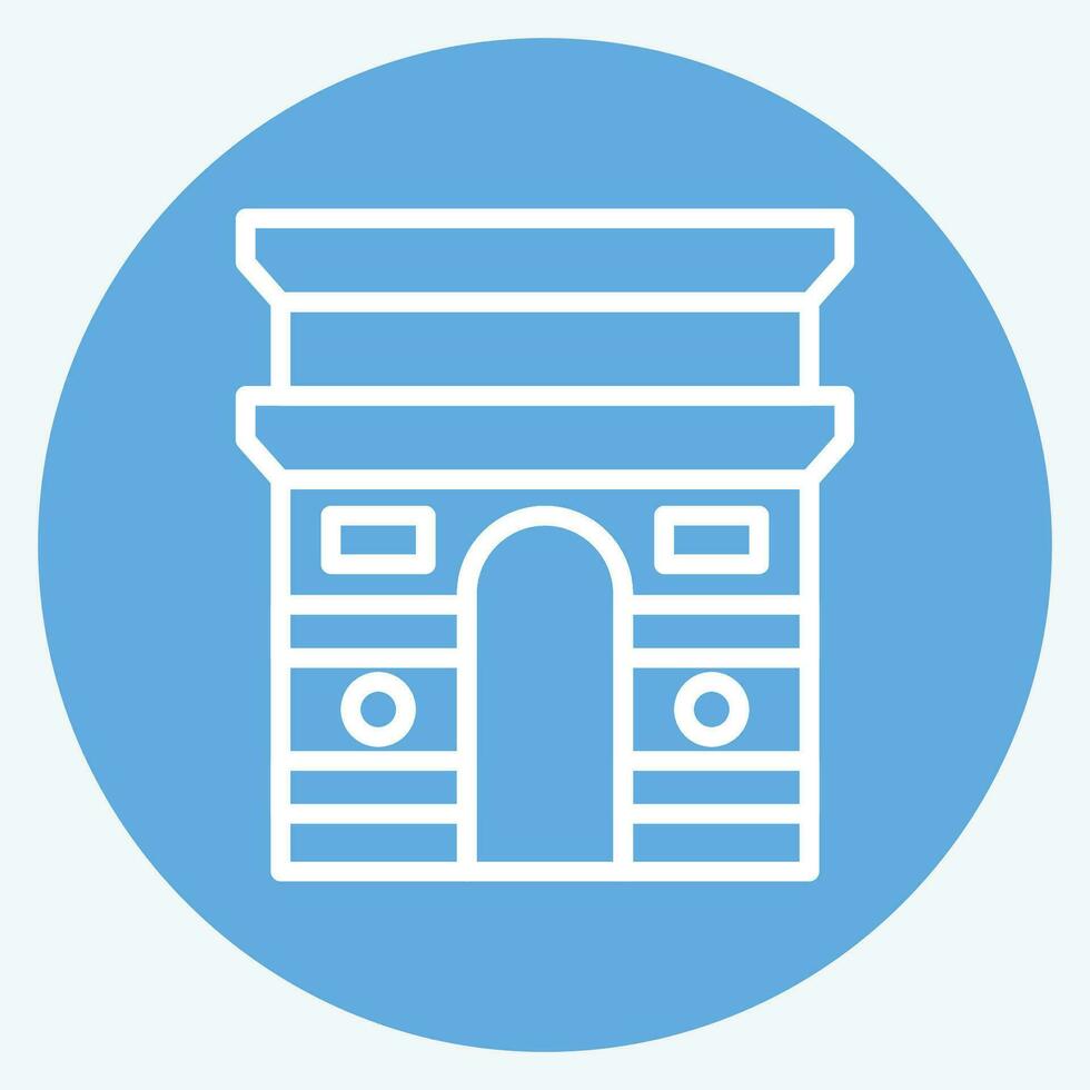 Icon ARC De Triomphe. related to France symbol. blue eyes style. simple design editable. simple illustration vector