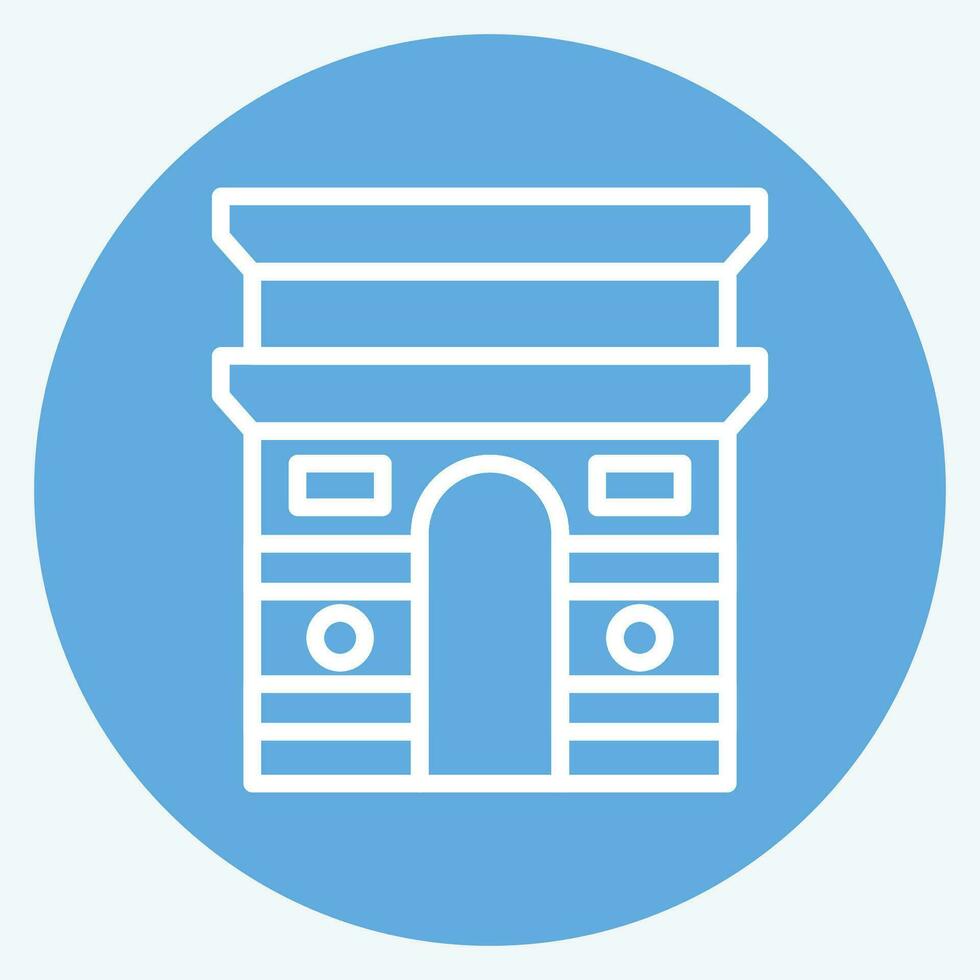 Icon ARC De Triomphe. related to France symbol. blue eyes style. simple design editable. simple illustration vector