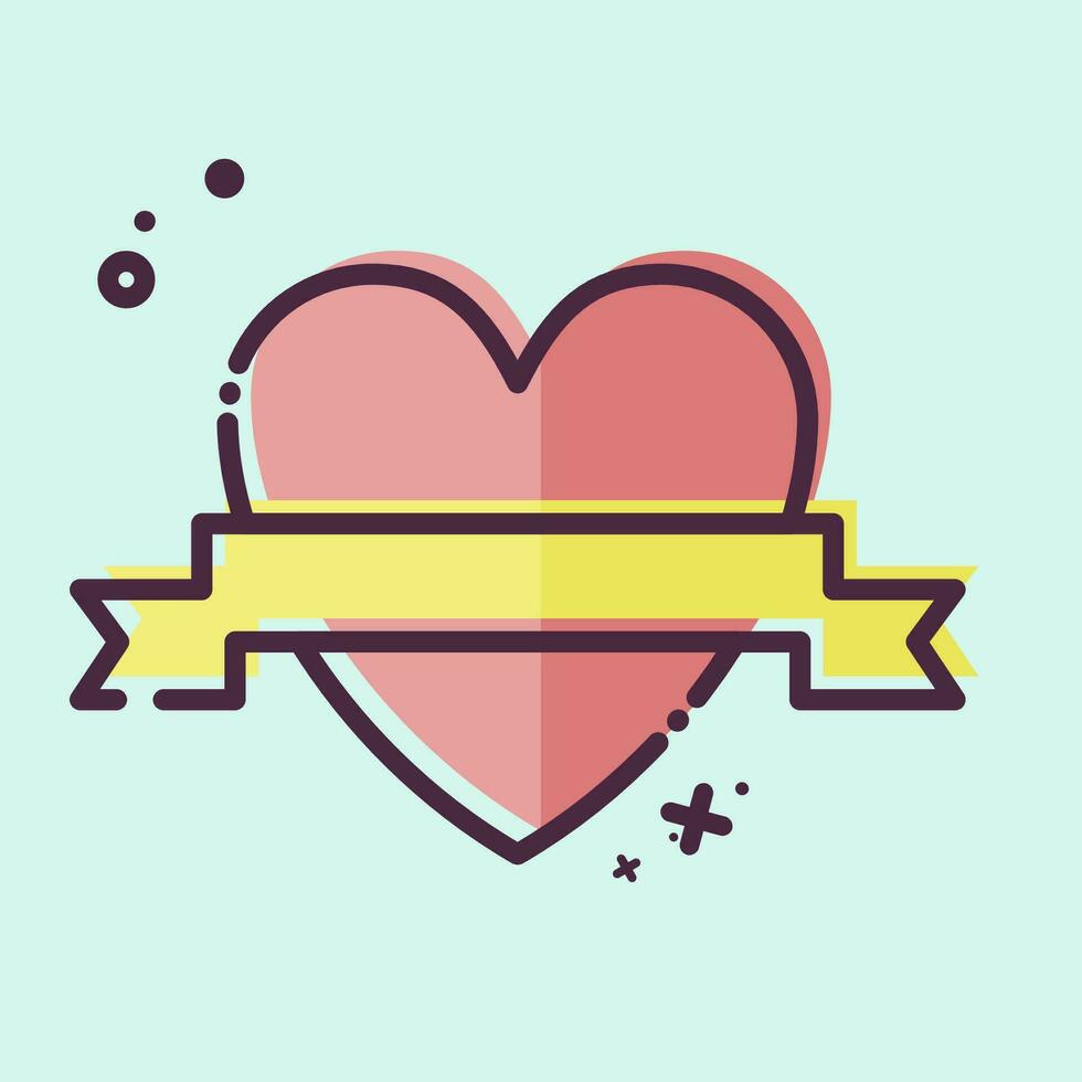 Icon Love. related to Valentine Day symbol. MBE style. simple design editable. simple illustration vector