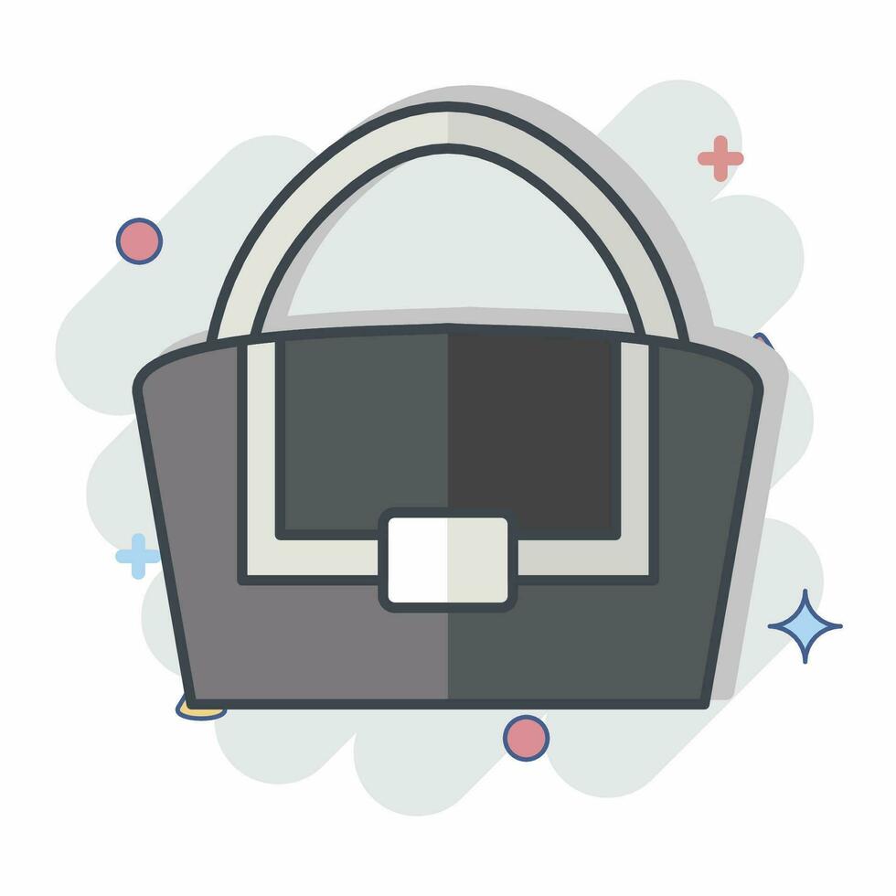 Icon French Bag. related to France symbol. comic style. simple design editable. simple illustration vector