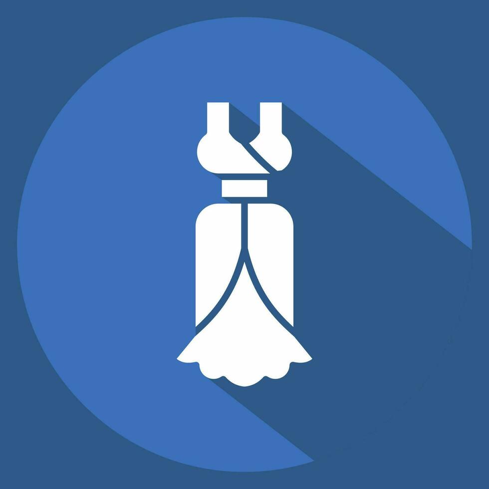 Icon Beautiful Dress. related to France symbol. long shadow style. simple design editable. simple illustration vector