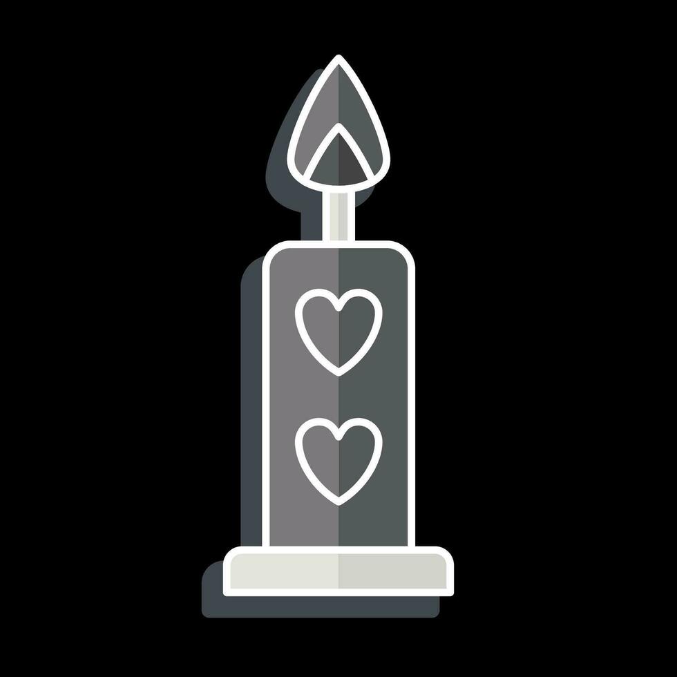 Icon Candle. related to Valentine Day symbol. glossy style. simple design editable. simple illustration vector