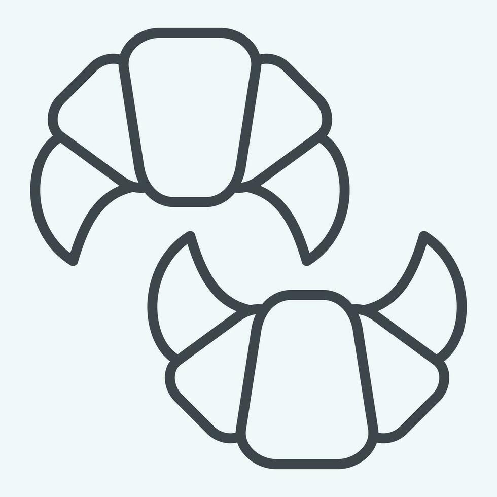 Icon Croissant. related to France symbol. line style. simple design editable. simple illustration vector