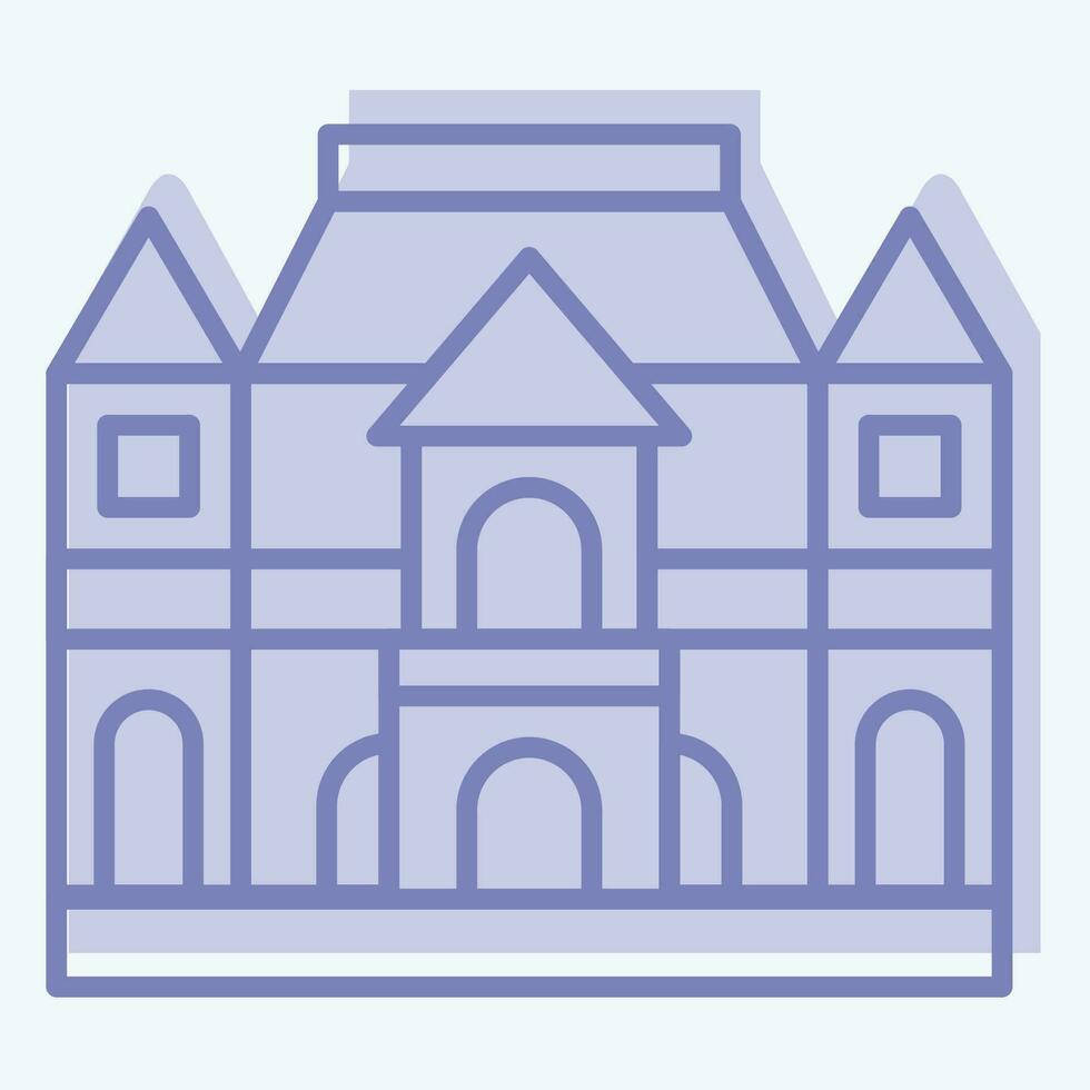 Icon Musee Rodin. related to France symbol. two tone style. simple design editable. simple illustration vector