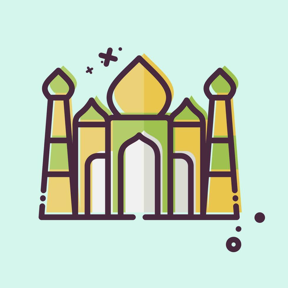 Icon Taj Mahal. related to India symbol. MBE style. simple design editable. simple illustration vector