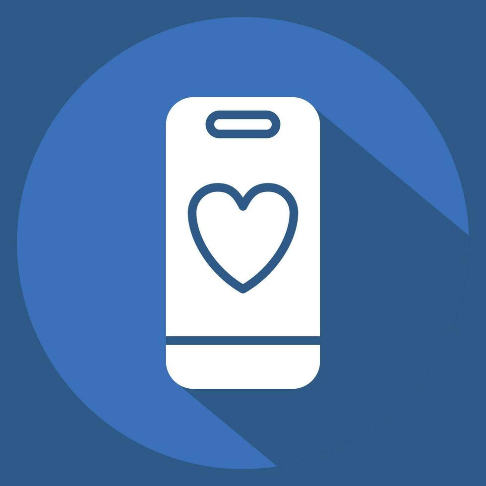 Icon Smart Phone. related to Valentine Day symbol. long shadow style. simple design editable. simple illustration vector