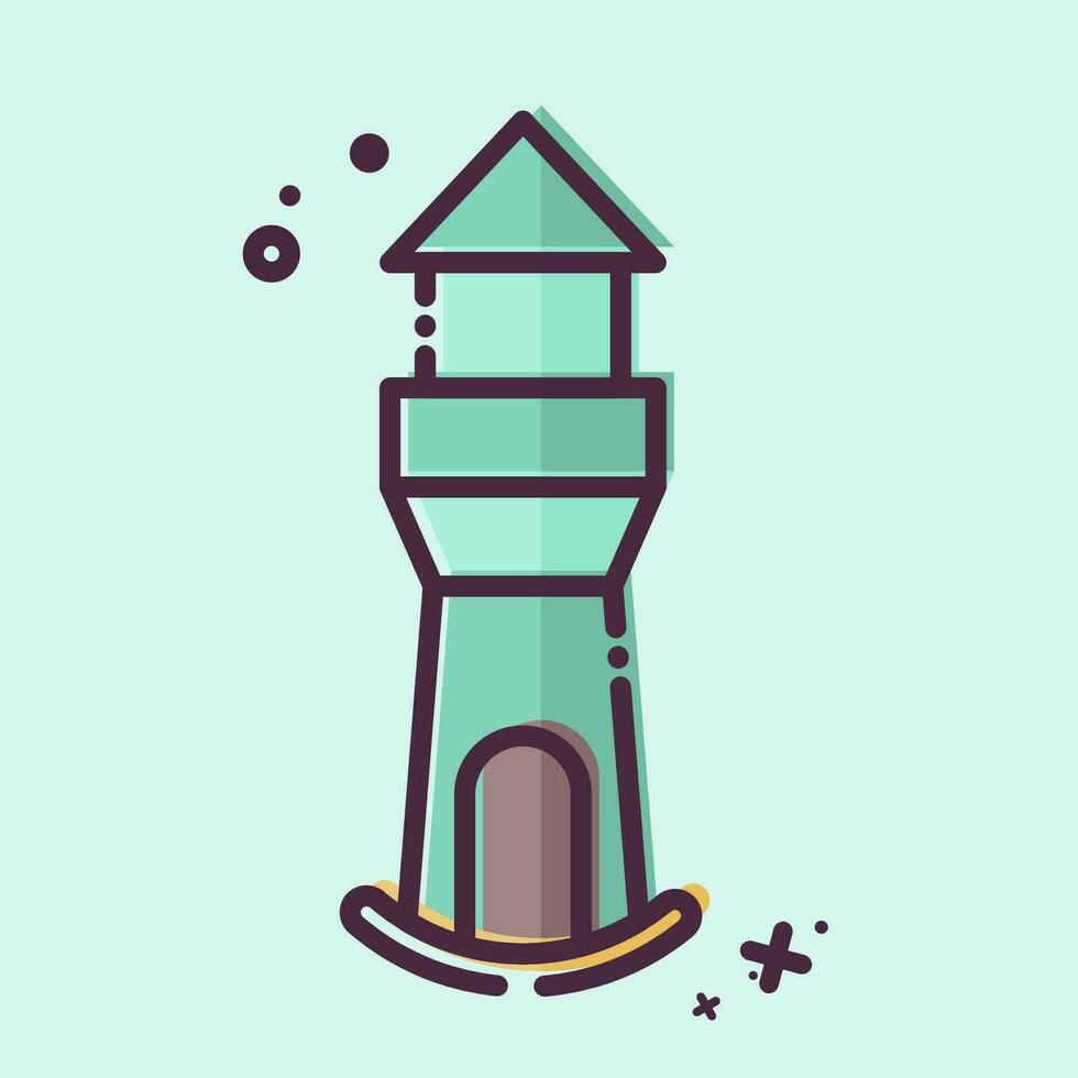 Icon Lighthouse. related to Icon Building symbol. MBE style. simple design editable. simple illustration vector