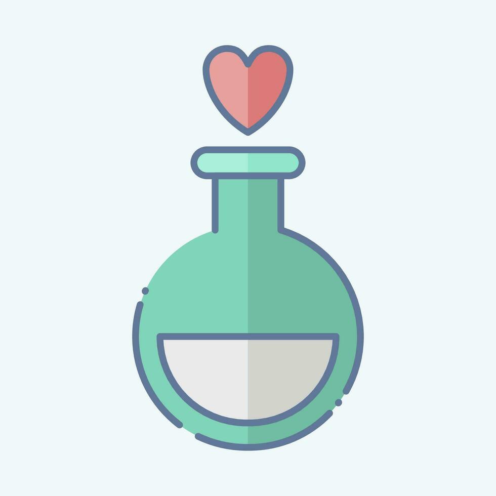 Icon Love Potion. related to Valentine Day symbol. doodle style. simple design editable. simple illustration vector