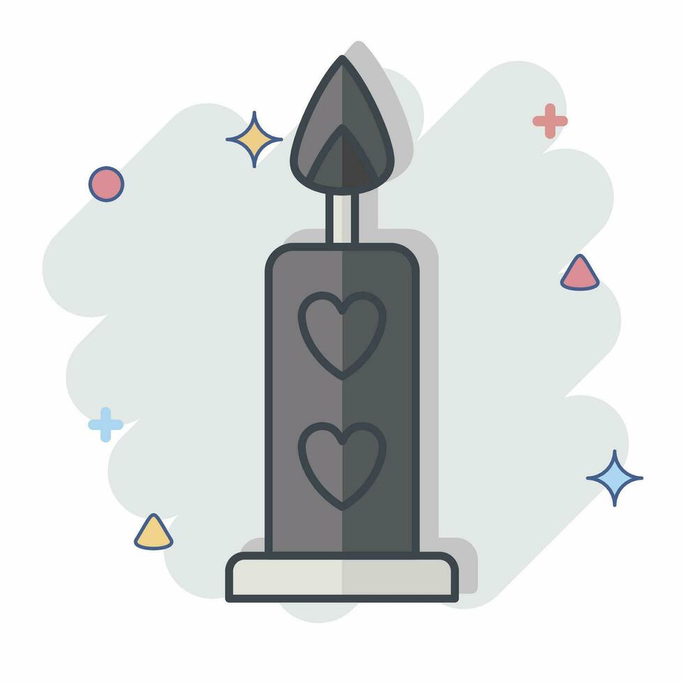 Icon Candle. related to Valentine Day symbol. comic style. simple design editable. simple illustration vector