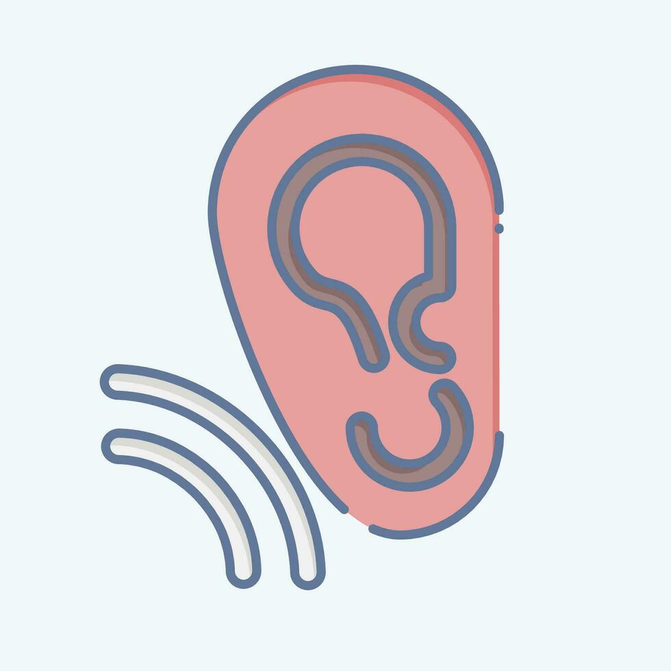 Icon Ear. related to Communication symbol. doodle style. simple design editable. simple illustration vector