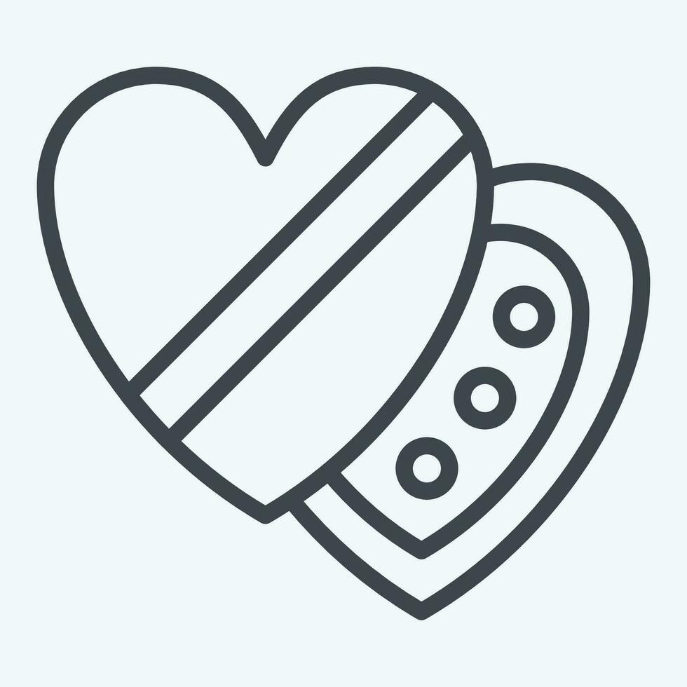 Icon Chocolate. related to Valentine Day symbol. line style. simple design editable. simple illustration vector