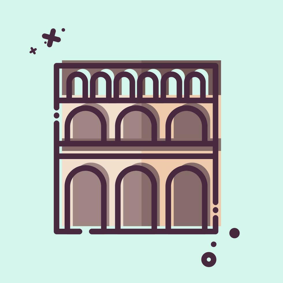 Icon Pont Du Gard. related to France symbol. MBE style. simple design editable. simple illustration vector