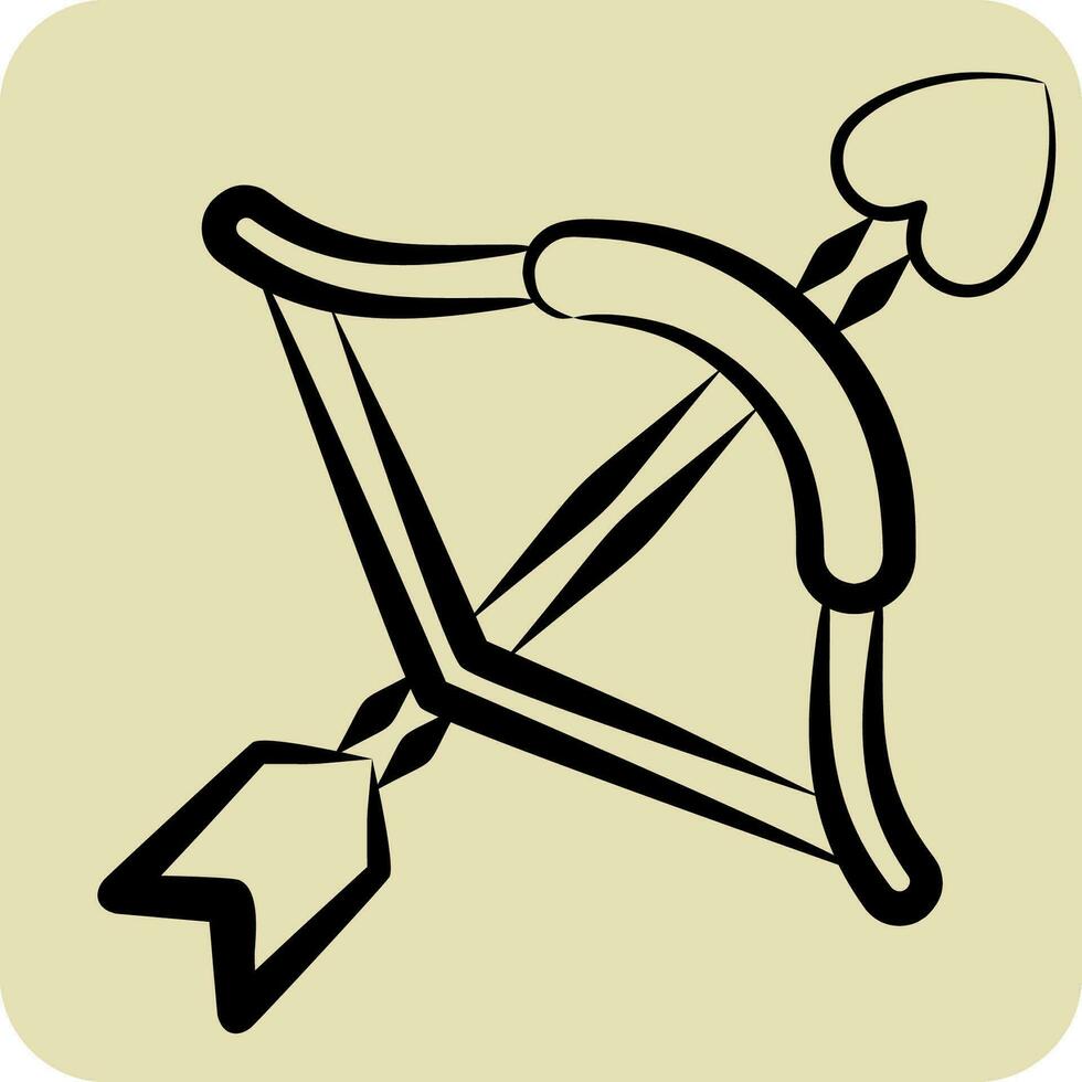 Icon Arrow. related to Valentine Day symbol. hand drawn style. simple design editable. simple illustration vector