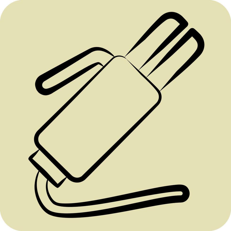icono electrodo poseedor 2. relacionado a soldador equipo símbolo. mano dibujado estilo. sencillo diseño editable. sencillo ilustración vector