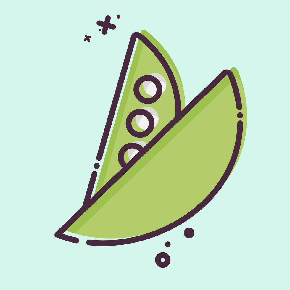 Icon Peas. related to Fruit and Vegetable symbol. MBE style. simple design editable. simple illustration vector