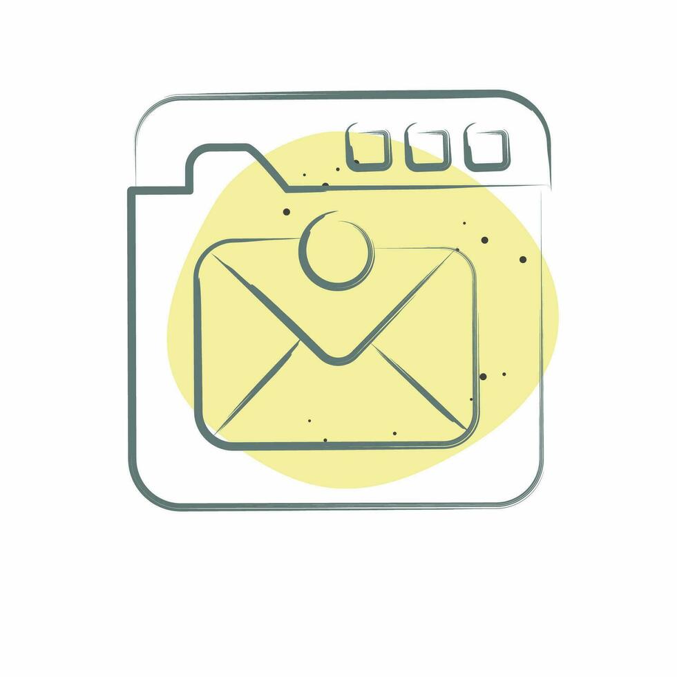Icon Inbox Mail. related to Communication symbol. Color Spot Style. simple design editable. simple illustration vector