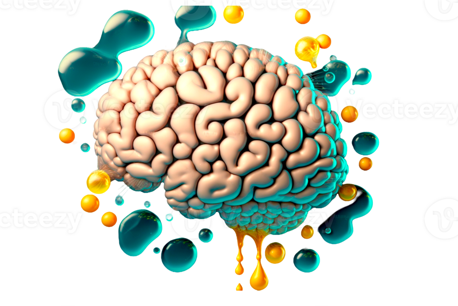 Brain 3d illustration ai generated png