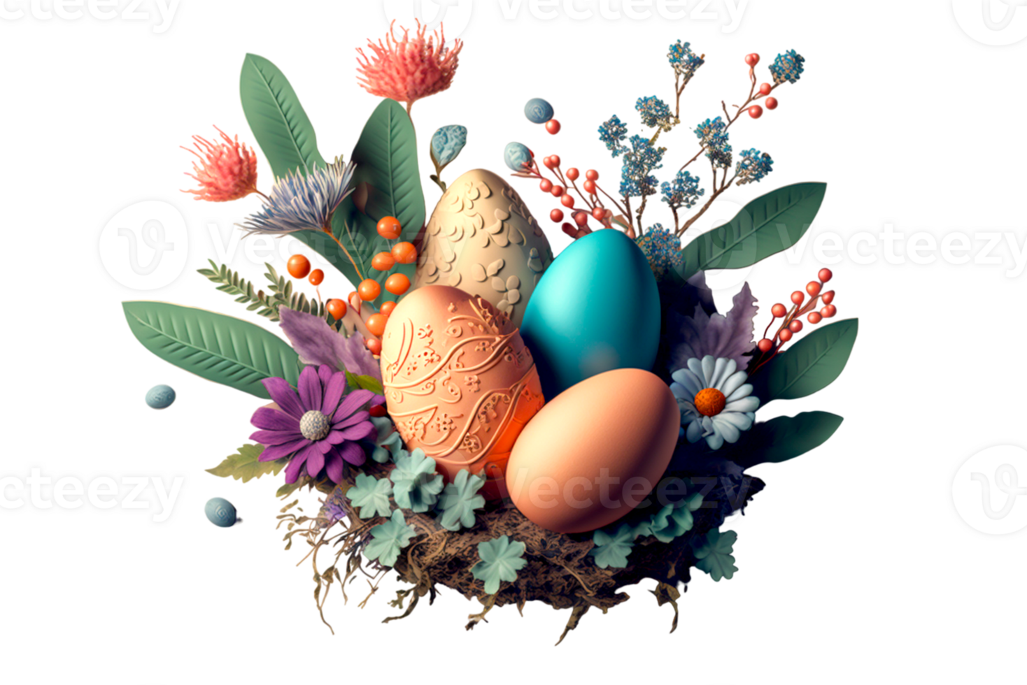 easter 3d illustration ai generated png