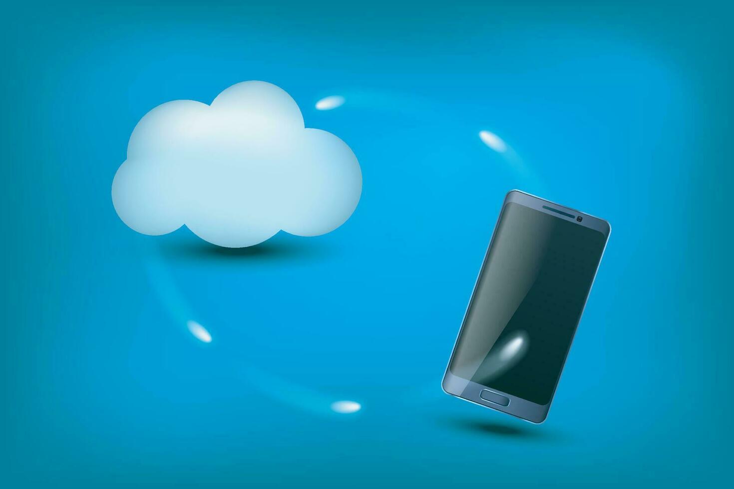 smartphone cloud savings vector