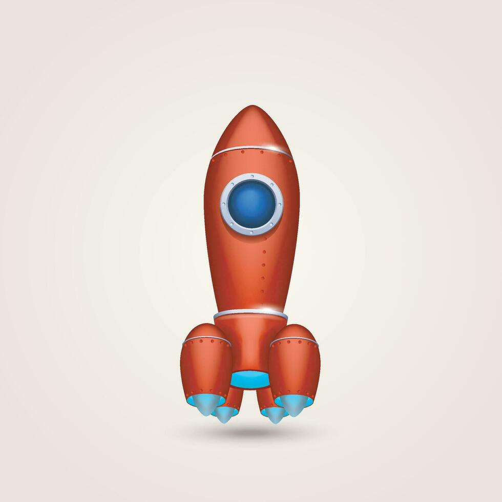 spaceship red color vector